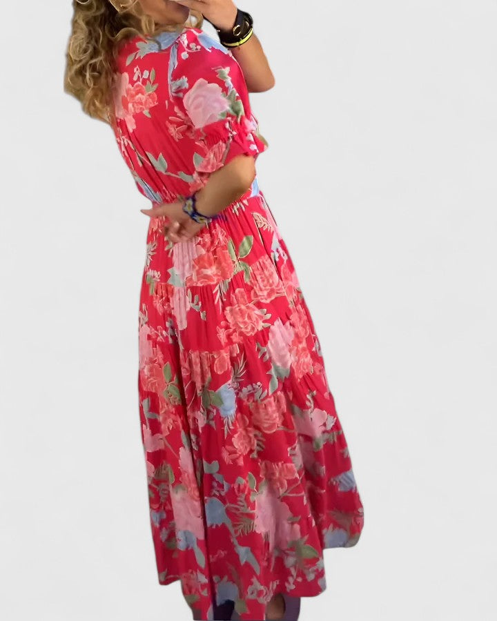 Anouk | Bloemenjurk met V-hals