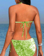 Laluna® | Kleurrijke patchwork kanten halterbikini