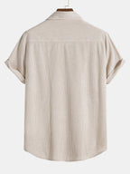 Korte Mouwen Corduroy Overhemd & Shorts