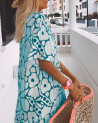 Laluna® | Losse jurk met V-hals en print