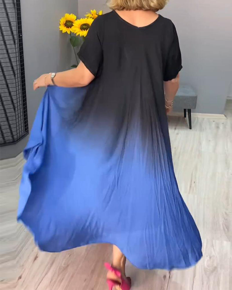 Laluna® | Casual Geplooide Ombre-jurk