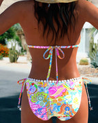 Laluna® | Kleurrijke patchwork kanten halterbikini