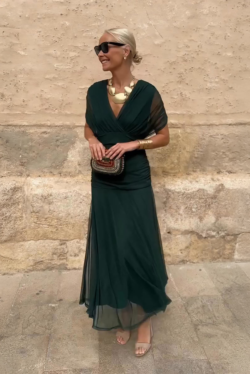 Lotte | Elegante Lange Feestjurk met V-hals