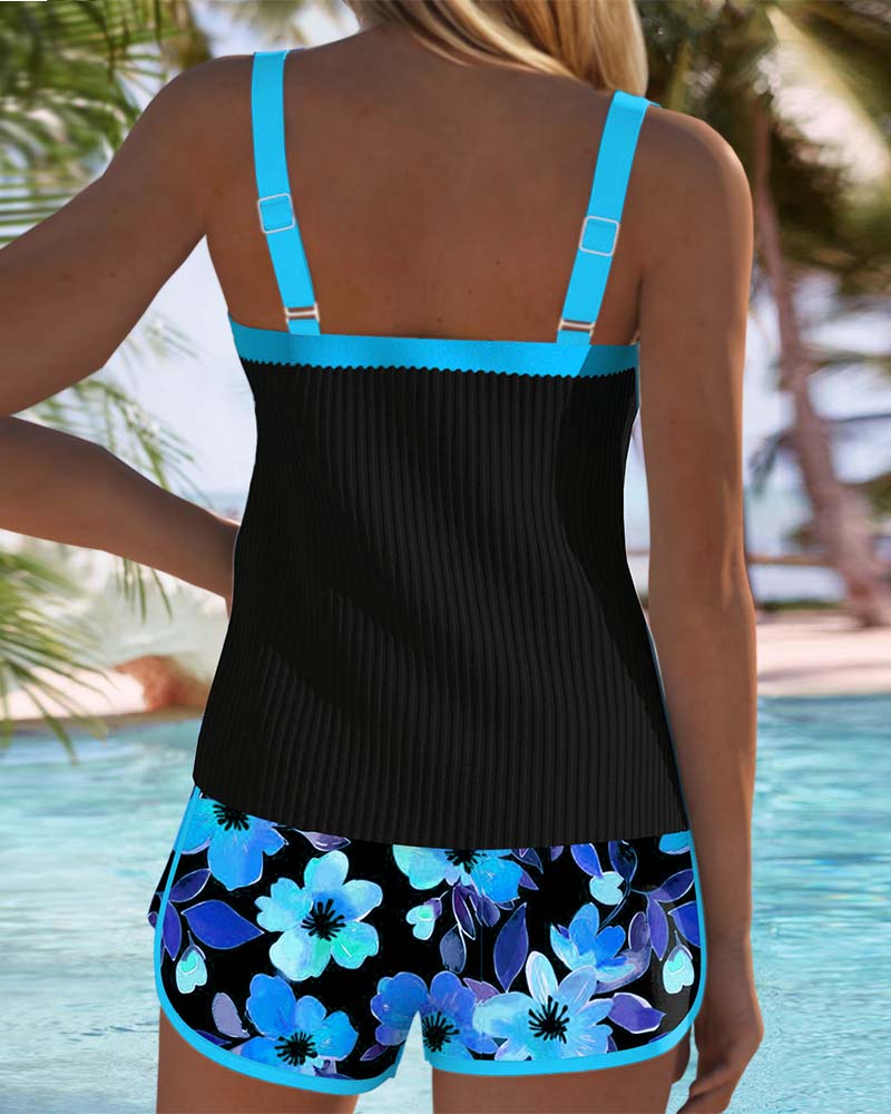 Anouk | Elegante Tankini met Bloemen Short