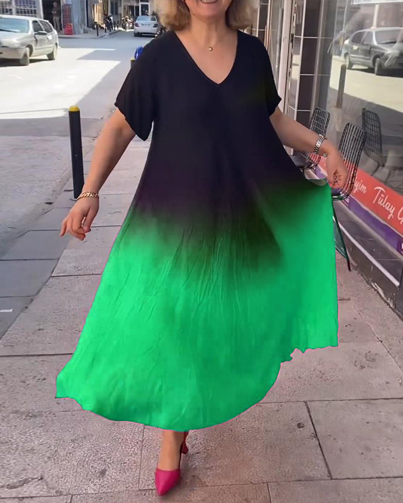 Laluna® | Casual Geplooide Ombre-jurk