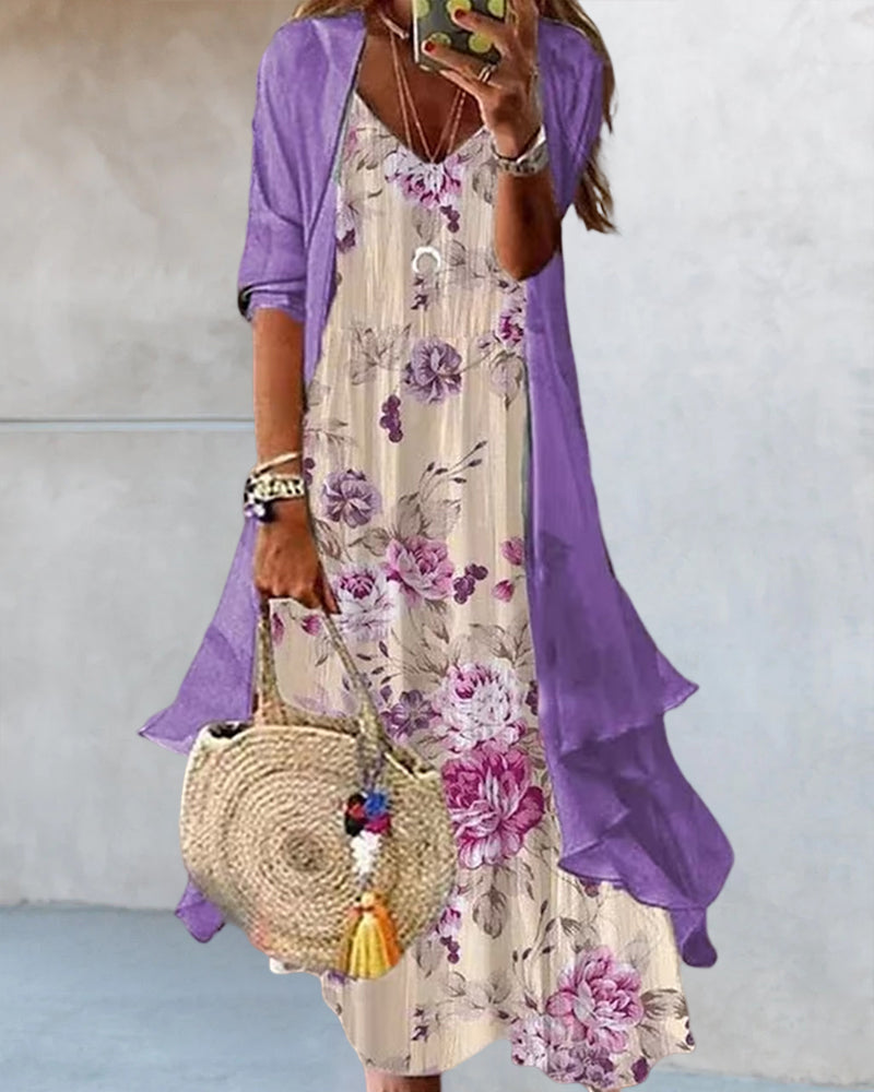 Laluna® | Tweedelige slingjurk met print
