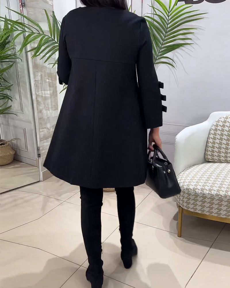 Laluna® | Casual knielange jurk met lange mouwen