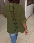 Effen shirt met zakken en eenvoudige knopen