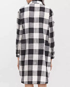 Laluna® | Shirt met lange mouwen en geruite print
