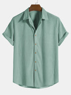 Korte Mouwen Corduroy Overhemd & Shorts