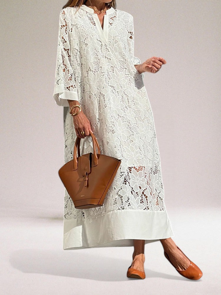 Silvana | Luxe lange jurk van kant