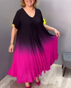 Laluna® | Casual Geplooide Ombre-jurk