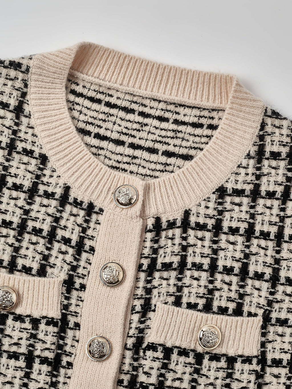 Laluna® | Geruite Cardigan Met Knoopsluiting