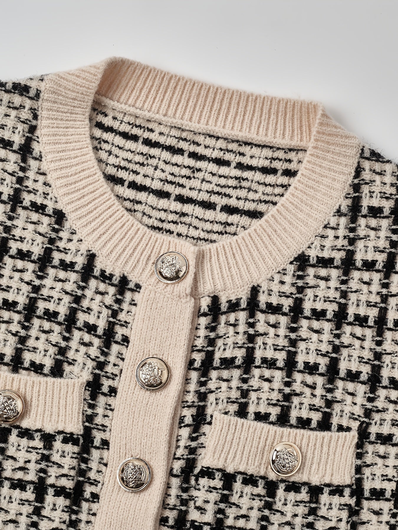 Laluna® | Geruite Cardigan Met Knoopsluiting