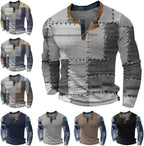 Laluna® | Heren vintage geruit patch kleurblok print T-shirt