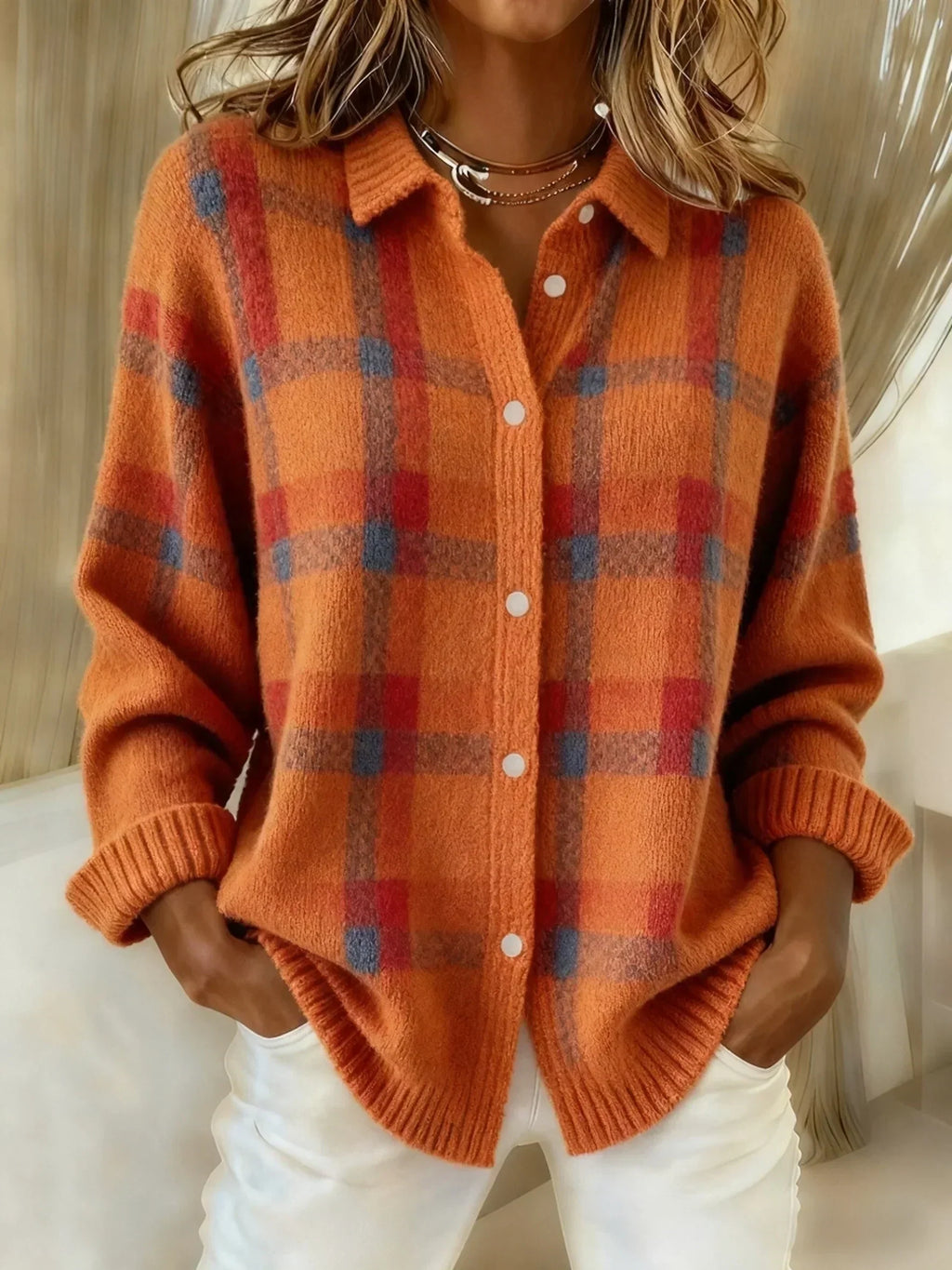 Laluna® | Retro Geruite Trui