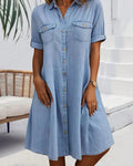 Laluna® | Casual Jeansjurk met Kraag