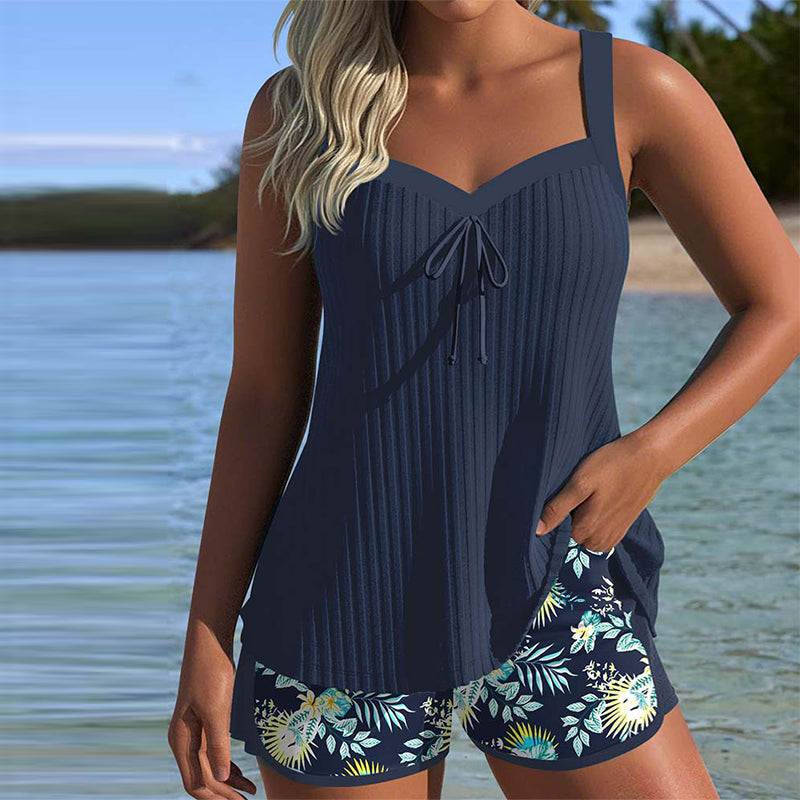 Anna | Gestreept Badpak met Strandshort