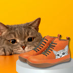 Laluna® | Leren enkellaarsjes voor kattenliefhebbers