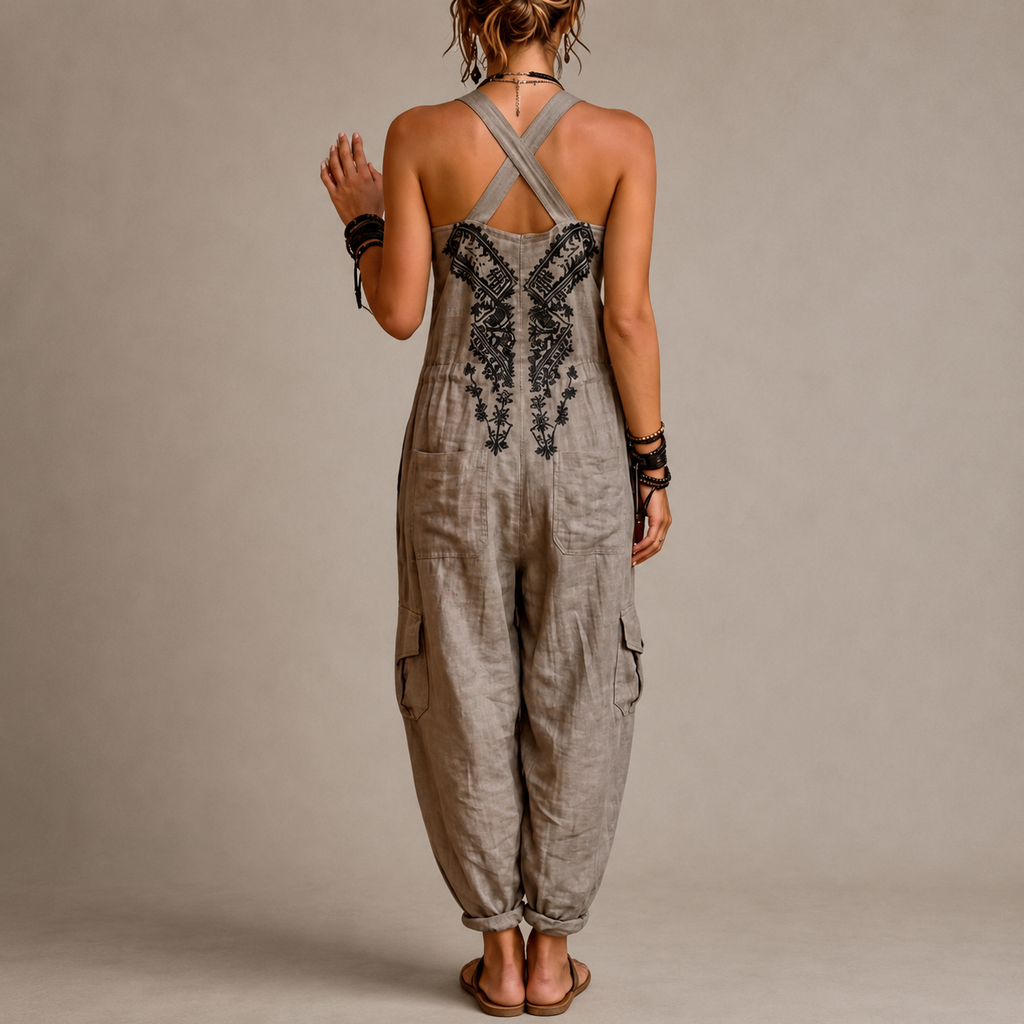 Anouk | Bohemien Jumpsuit met Borduursel