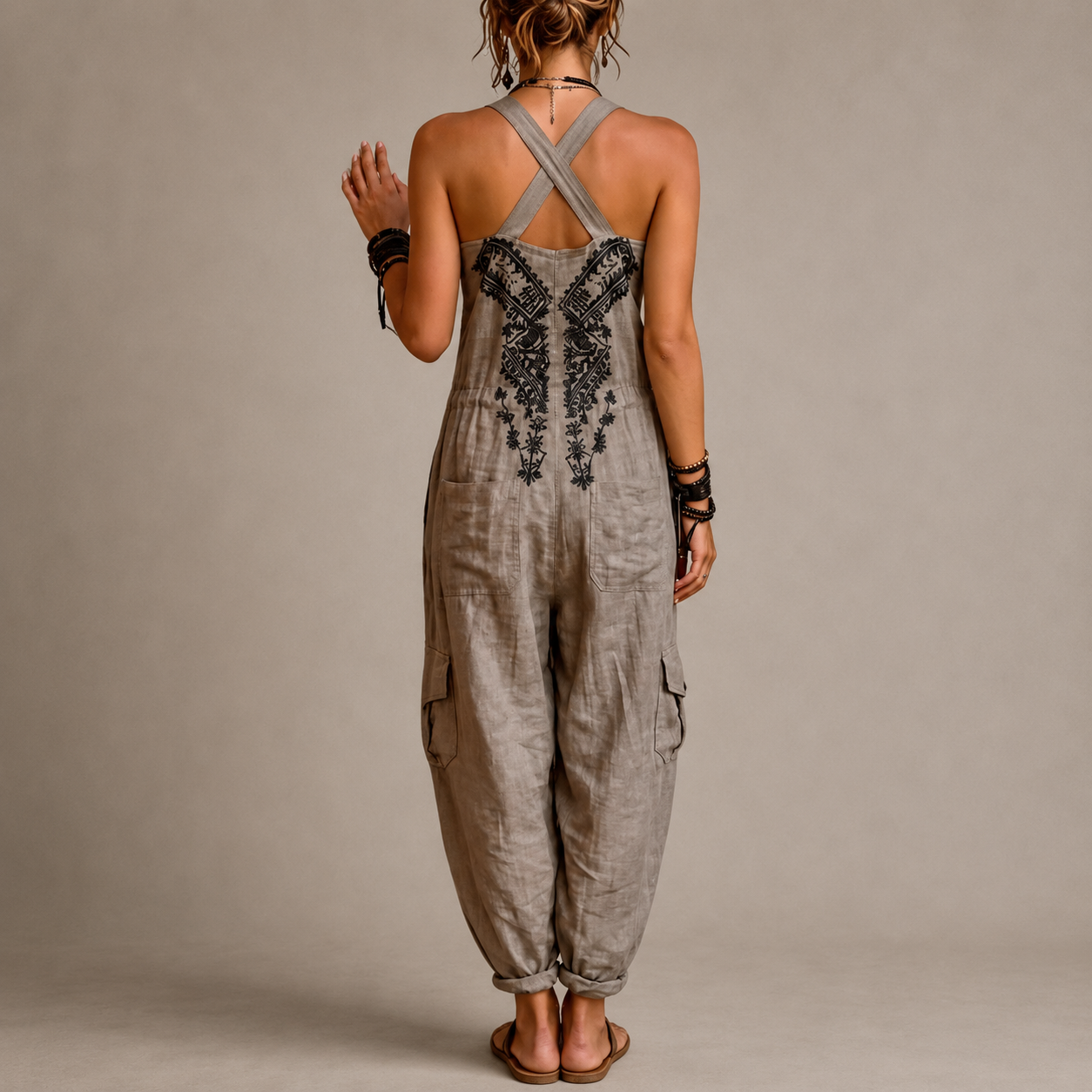 Anouk | Bohemien Jumpsuit met Borduursel