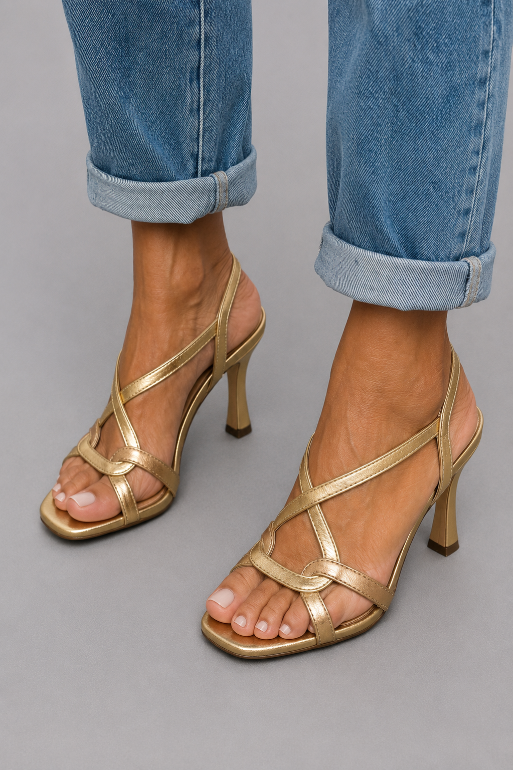 Elisabetta | Gouden Elegante Sandalen
