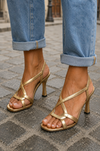 Elisabetta | Gouden Elegante Sandalen