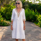Sara | Elegante Jurk met Halflange Mouwen en V-hals