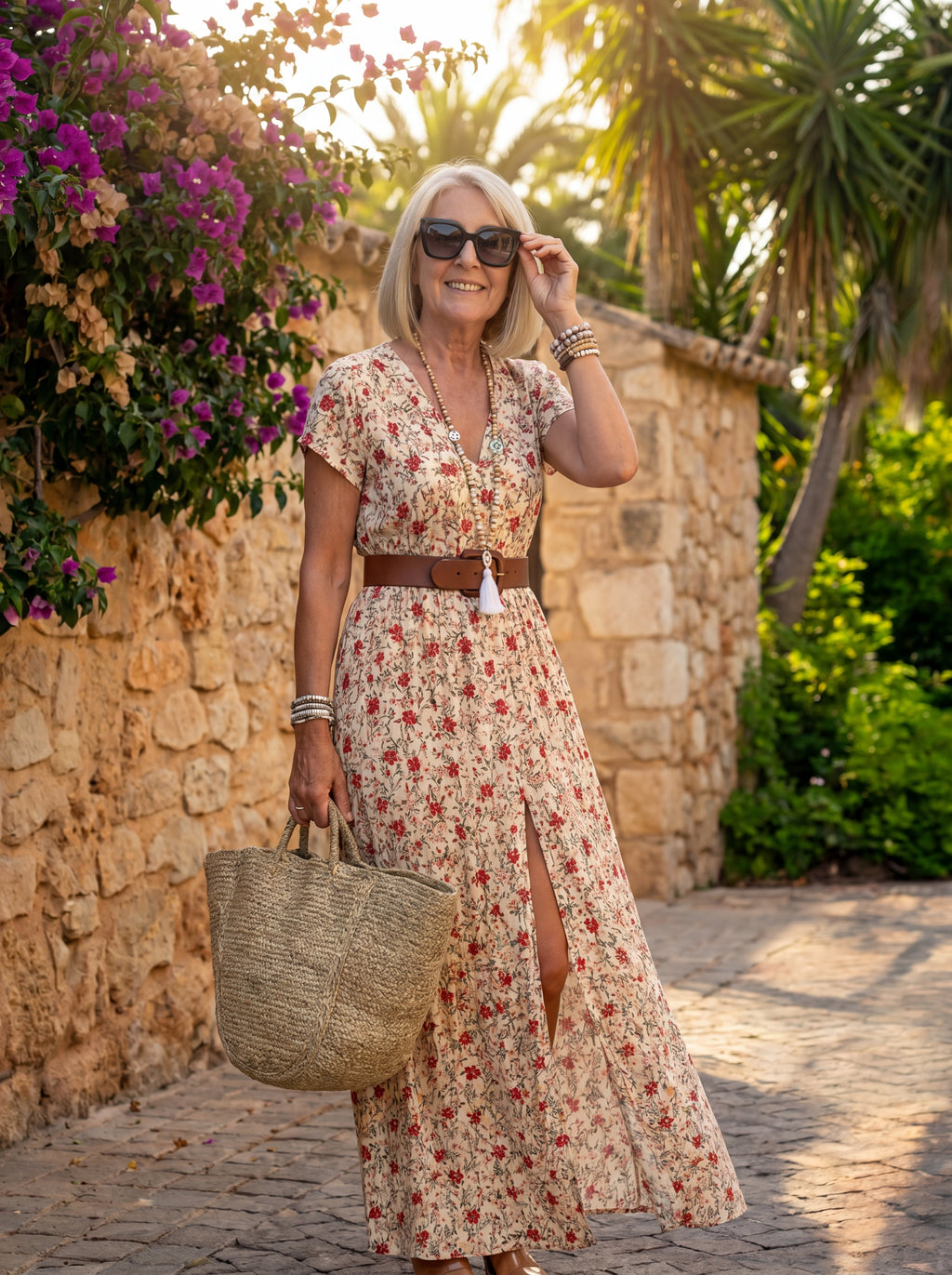 Ilse | Lange Boho Jurk met Ceintuur