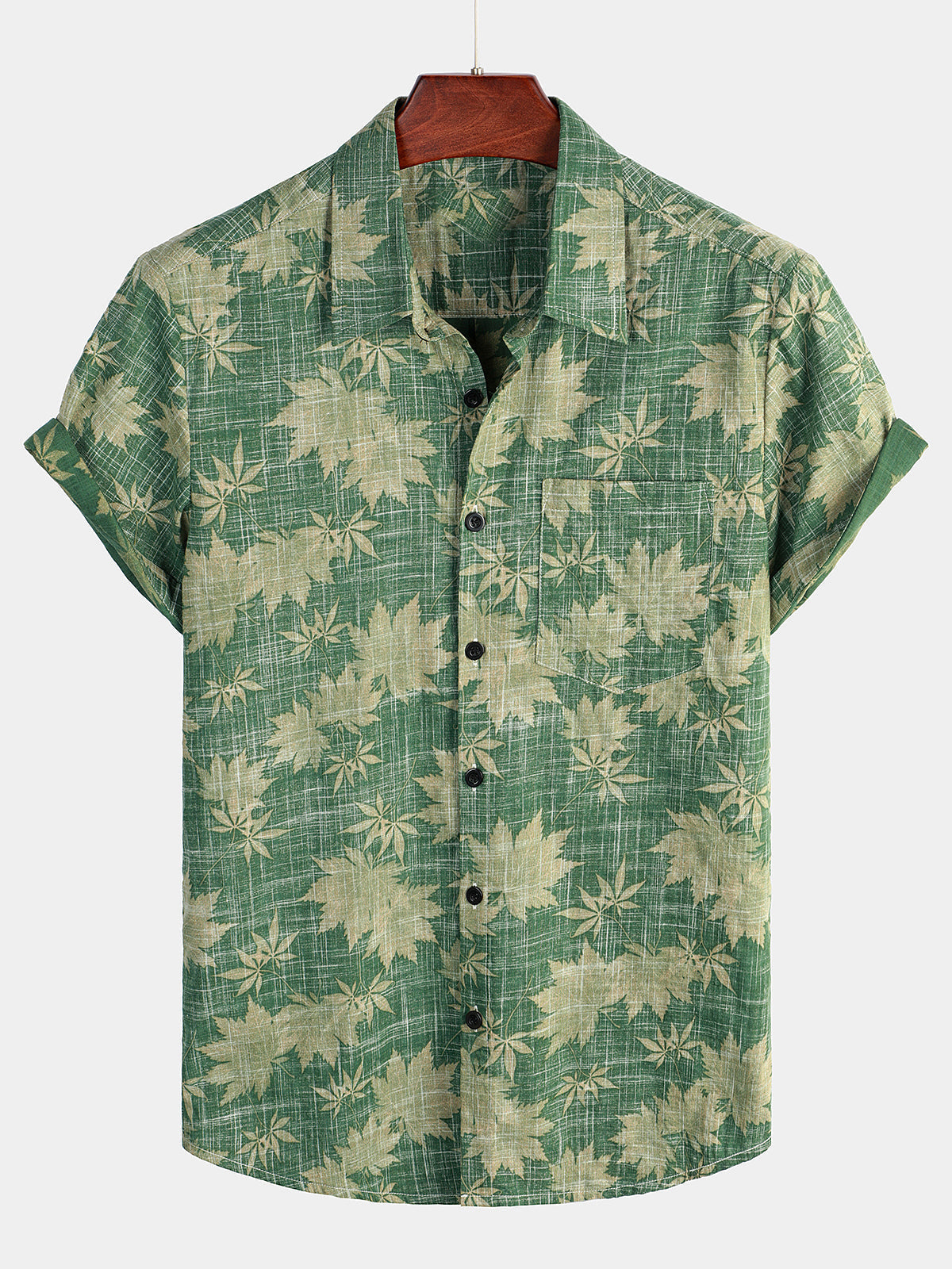 Katoenen Hawaii Overhemd met Korte Mouwen