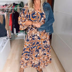 Maxi-jurk met bedrukte v-hals
