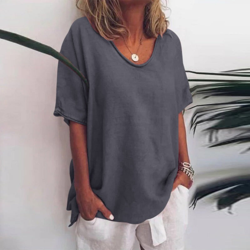 Laluna® | Ruime Linnen T-shirt