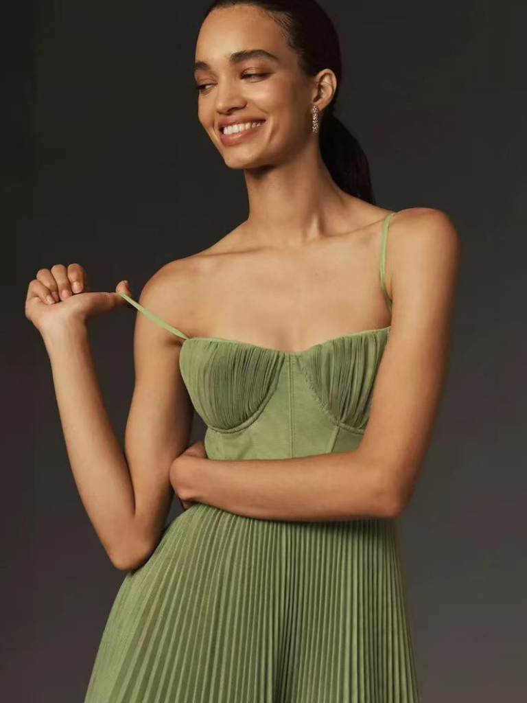 Laluna® | Chique Olijfgroene Dress