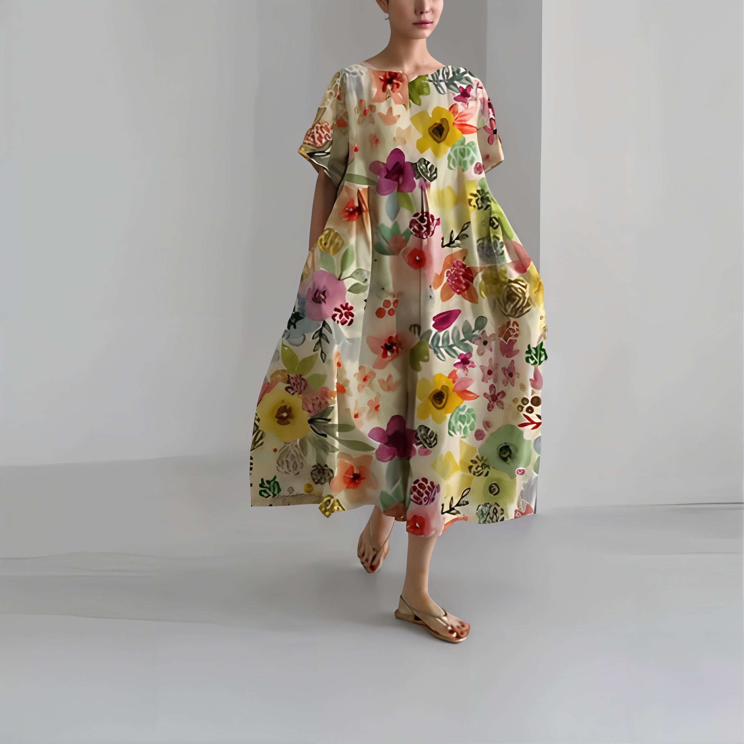 Amelia - Casual Bloemige Maxi Dress