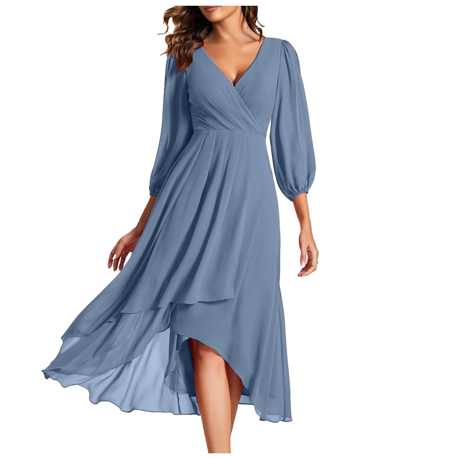 Laluna® | Asymmetrische V-hals jurk