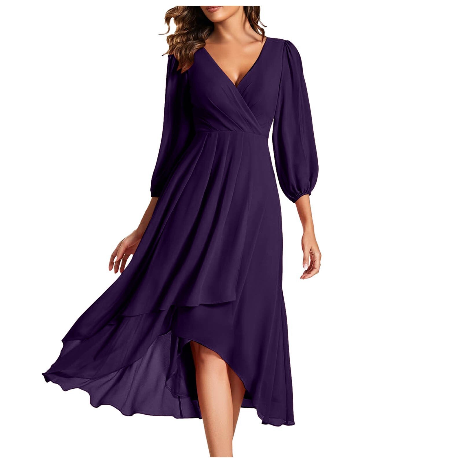 Laluna® | Asymmetrische V-hals jurk