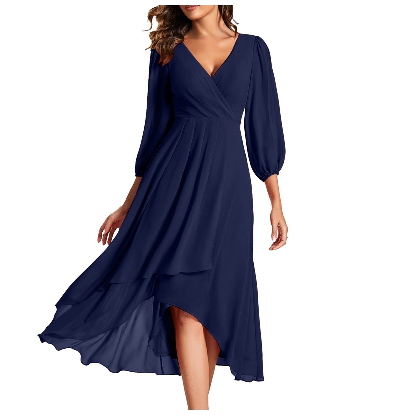 Laluna® | Asymmetrische V-hals jurk