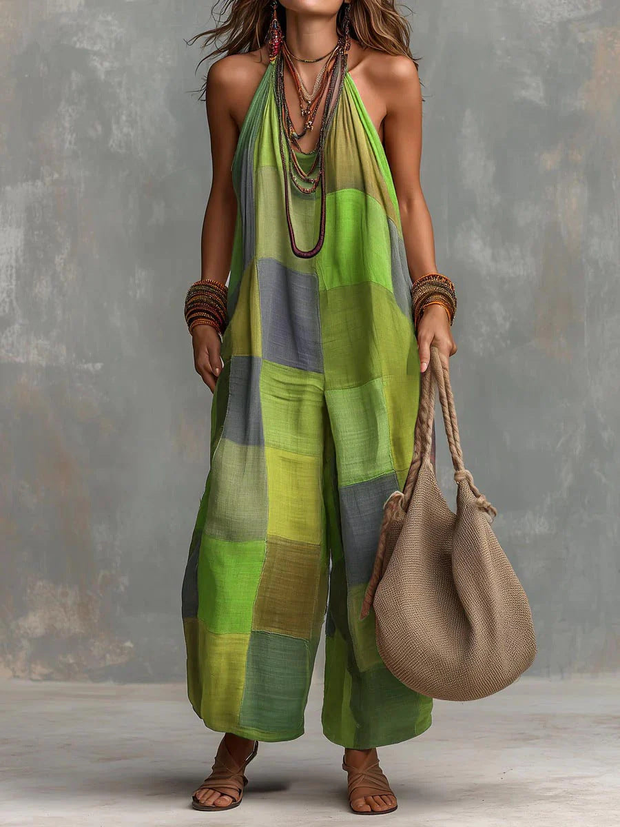 Boho Patchwork Jumpsuit — Frisheid en Vrijheid in Unieke Artistieke Stijl