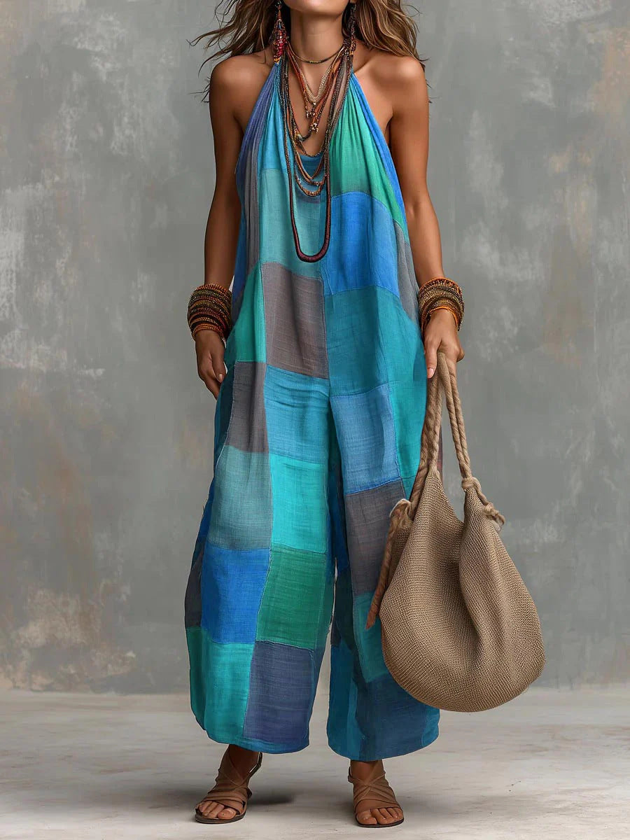 Boho Patchwork Jumpsuit — Frisheid en Vrijheid in Unieke Artistieke Stijl