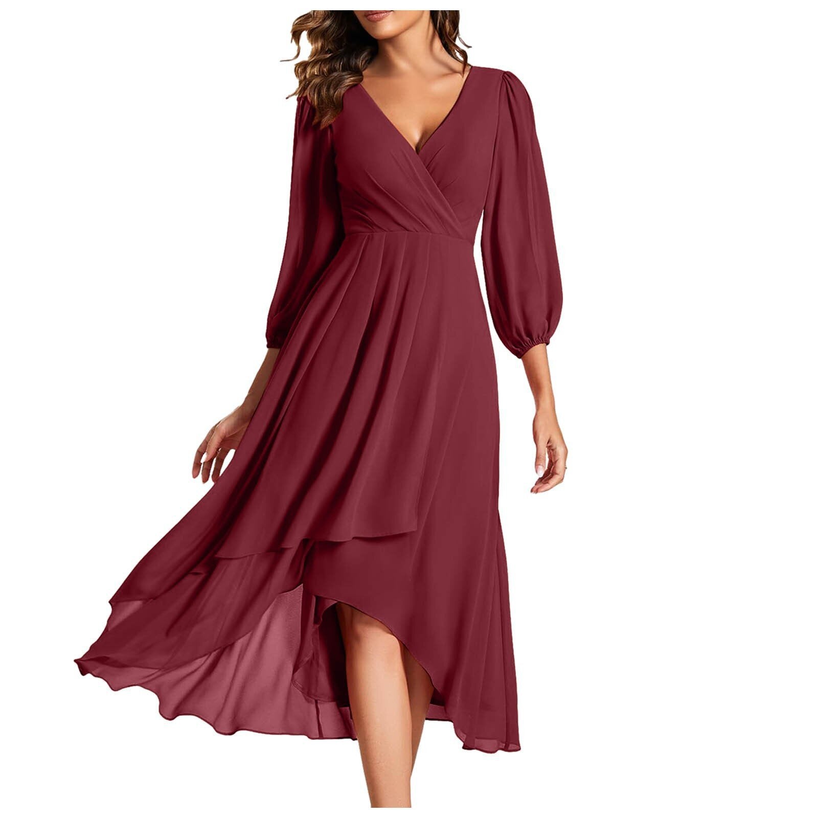 Laluna® | Asymmetrische V-hals jurk