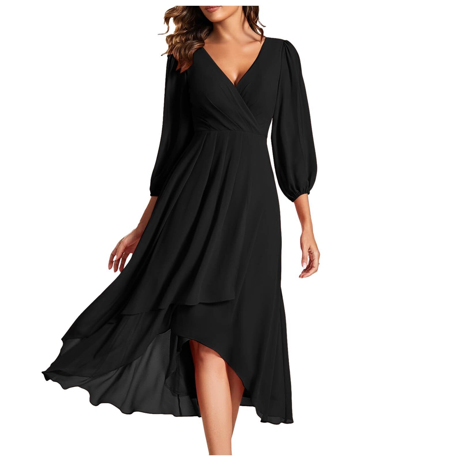 Laluna® | Asymmetrische V-hals jurk