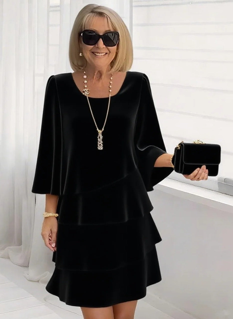 Roos | Elegante Midi Jurk met Volants