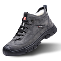 Leren herensneaker met voering van kunstwol