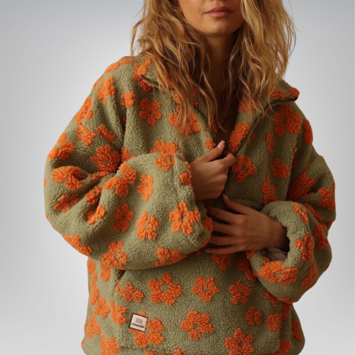 Laluna® | Fleecetrui met bloemenprint