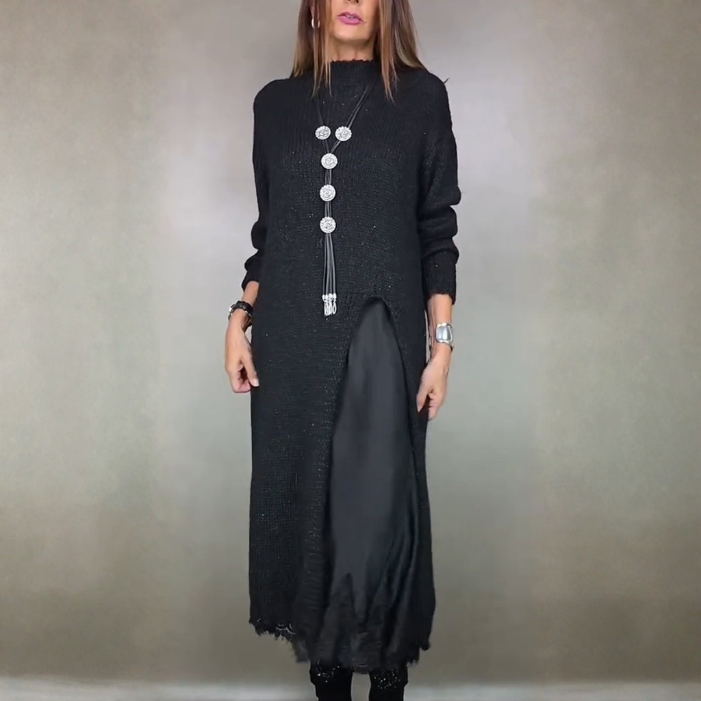 Laluna® | Complete stijlvolle outfit  (Lange trui + jurk)