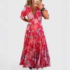 Anouk | Bloemenjurk met V-hals