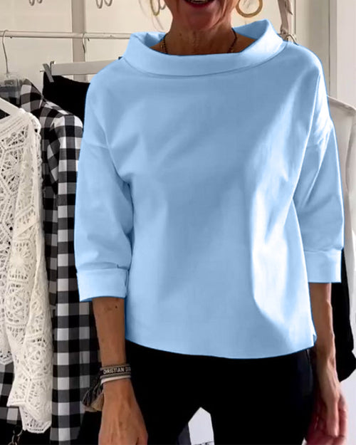 Eva | Casual Top met Effen Revers