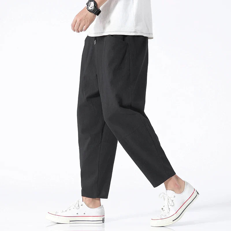 Laluna® | Cropped Katoenen/Linnen Broek