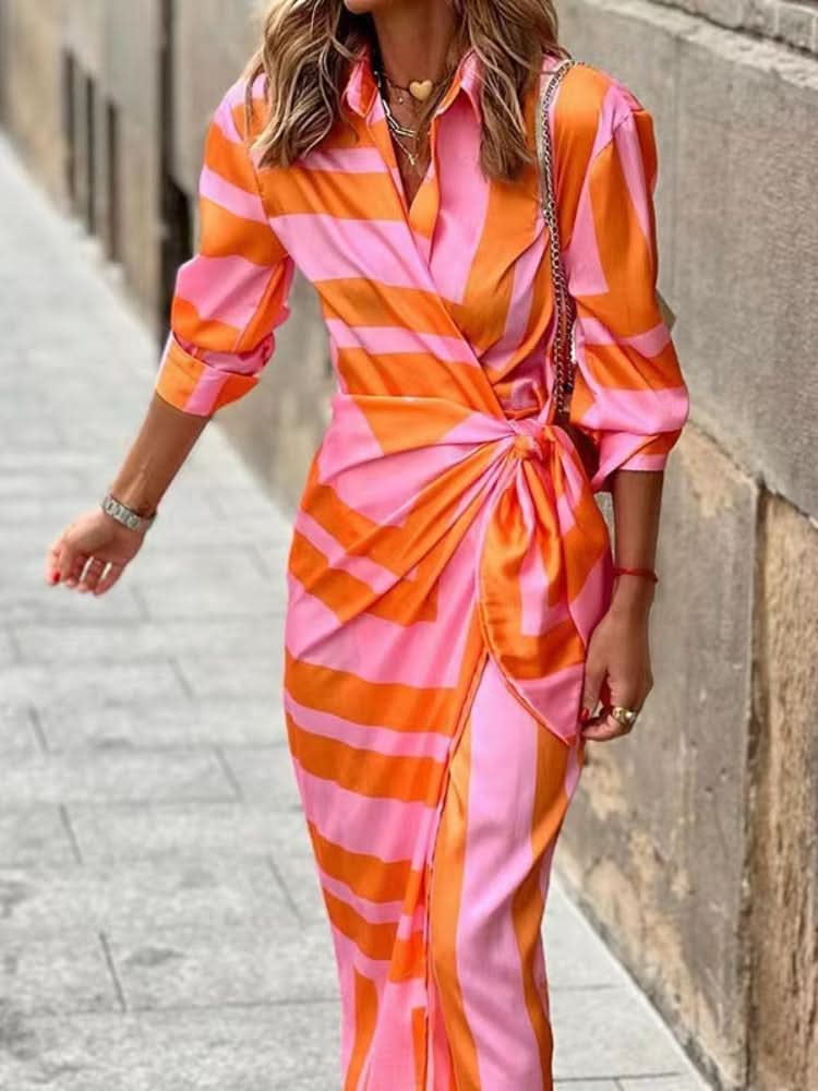 Laluna® | Jurk met Wikkelprint