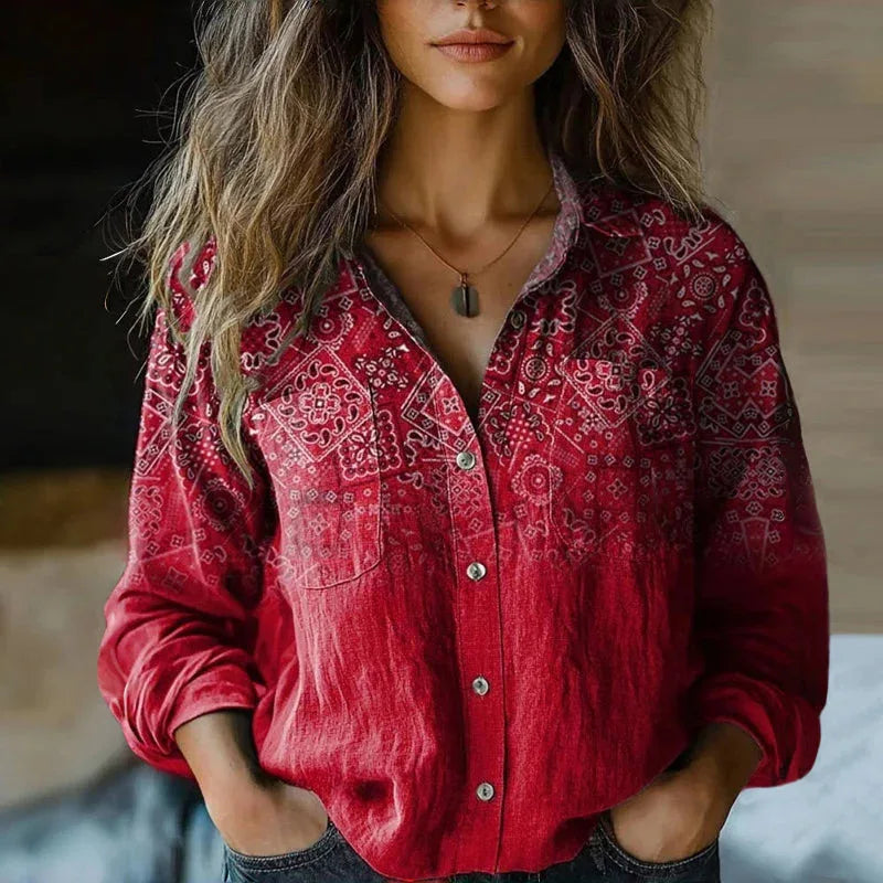Vintage blouse met print